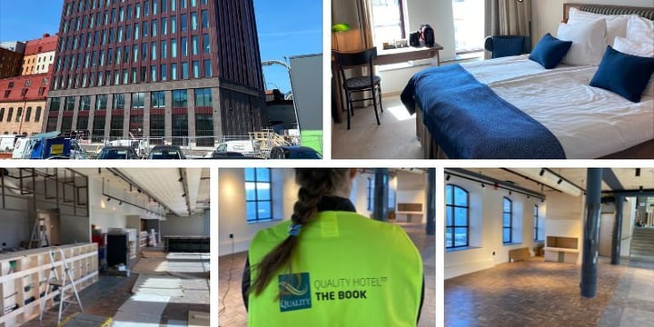 Exteriör av kontorsbyggnad i stadsmiljö